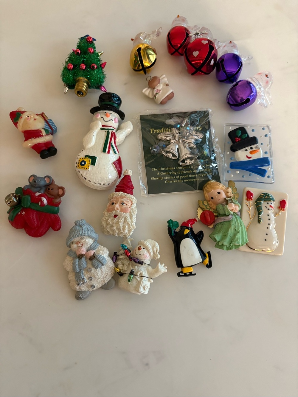 Assortment of Christmas Pins and Buttons